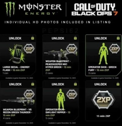CoD BO6 Monster Energy Code*6 pcs