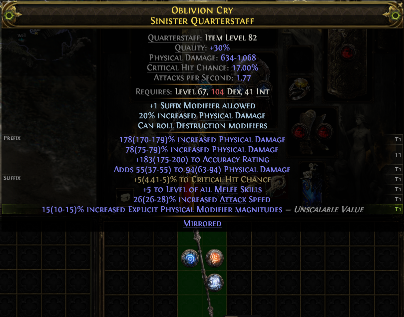 OBLIVION CRY SINISTER QUARTERSTAFF
