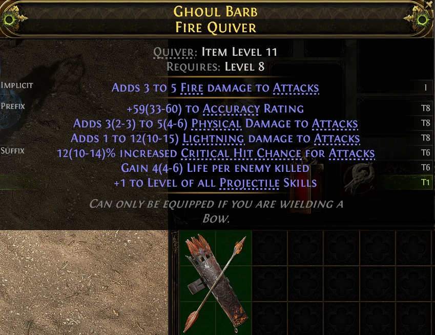 GHOUL BARB FIRE QUIVER