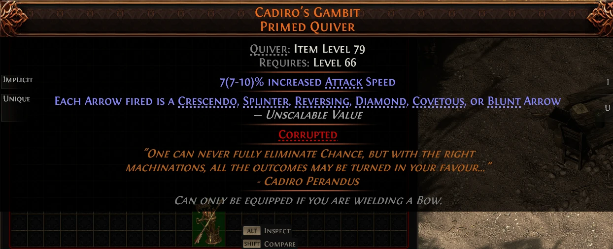 CADIRO'S GAMBIT PRIMED QUIVER