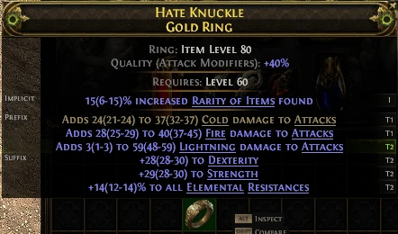 HATE KNUCKLE GOLD RING