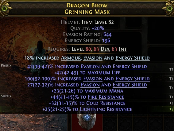 DRAGON BROW GRINNING MASK