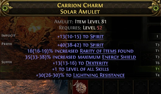 CARRION CHARM SOLAR AMULET