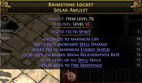 BRIMSTONE LOCKET SOLAR AMULET