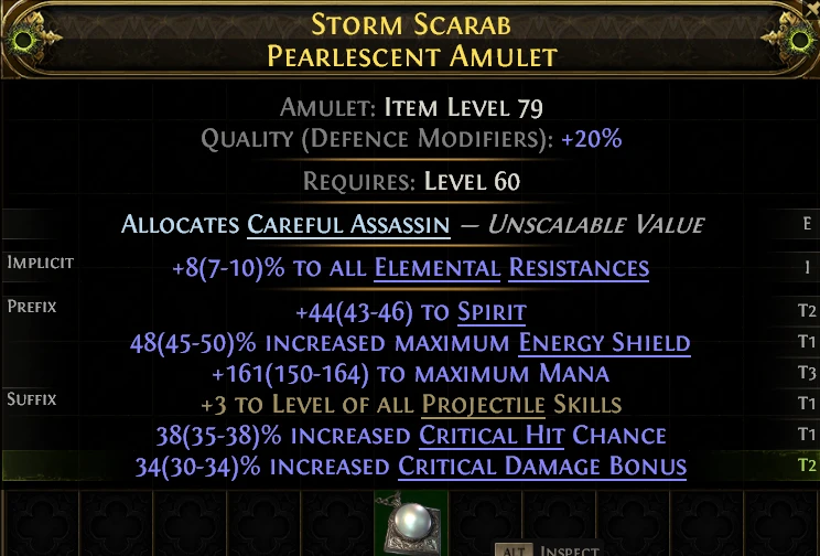 STORM SCARAB PEARLESCENT AMULET