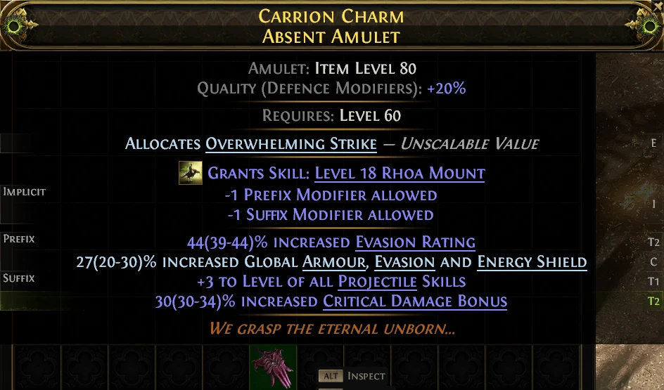 CARRION CHARM ABSENT AMULET