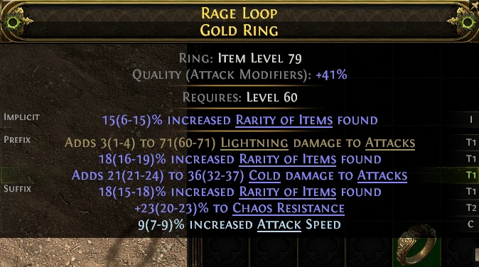 RAGE LOOP GOLD RING
