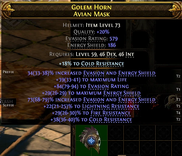 GOLEM HORN AVIAN MASK