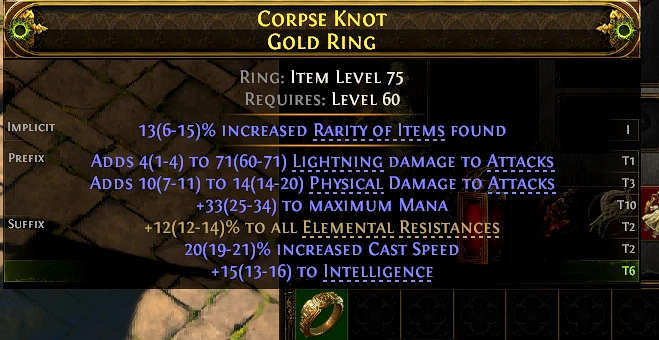 CORPSE KNOT GOLD RING