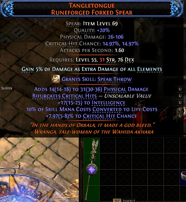 TANGLETONGUE RUNEFORGED FORKED SPEAR