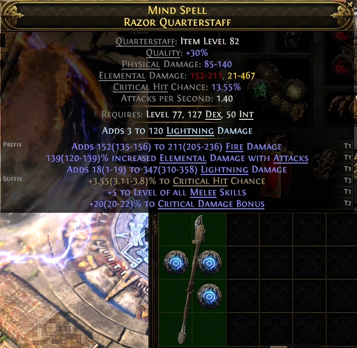 MIND SPELL RAZOR QUARTERSTAFF