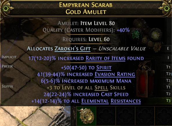 EMPYREAN SCARAB GOLD AMULET