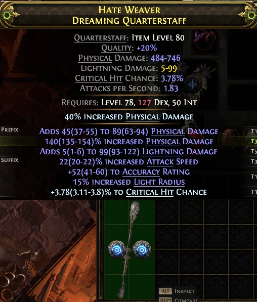 HATE WEAVER DREAMING QUARTERSTAFF