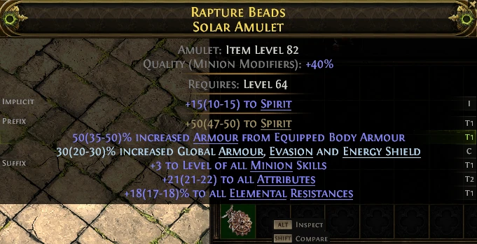 RAPTURE BEADS SOLAR AMULET