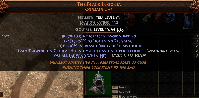 THE BLACK INSIGNIA CORSAIR CAP