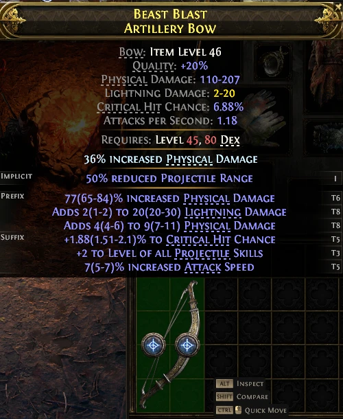 BEAST BLAST ARTILLERY Bow