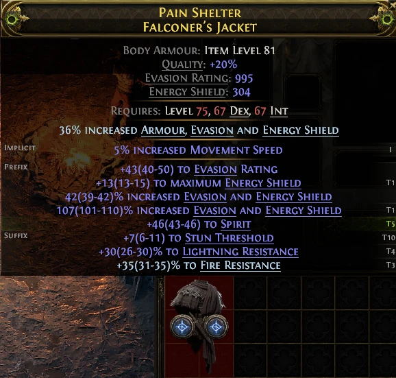 PAIN SHELTER FALCONER'S JACKET