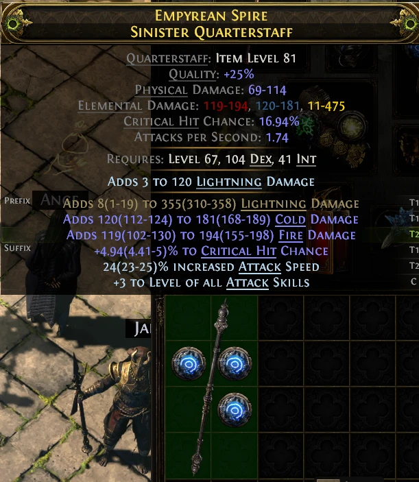 EMPYREAN SPIRE SINISTER QUARTERSTAFF