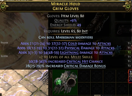 MIRACLE HOLD GRIM GLOVES